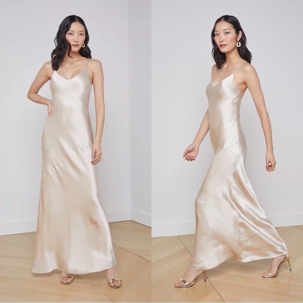 L’agence Serita Silk Gown In Champagne